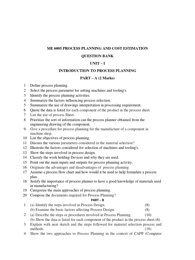 Process Planning & Cost Estimation Guide | PDF | Machining | Welding