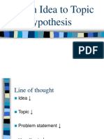 2- From Idea to Topic to Hypothesis