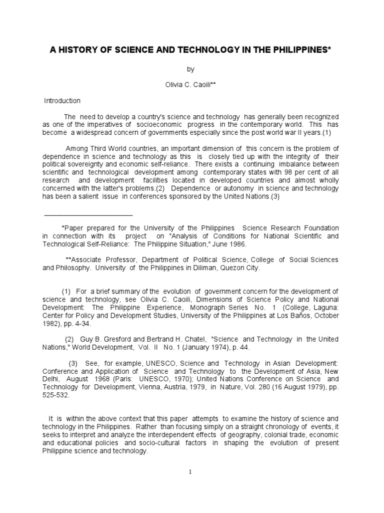 History of Science and Technology in the Philippines | PDF ...