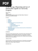 SY08 Storage, Dispensing and Use of Flammable Liquids On University Property