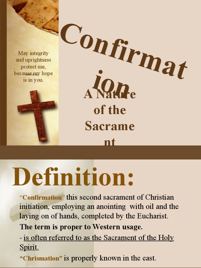 Understanding the Sacrament of Confirmation | PDF | Confirmation | Baptism