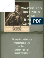 CANTEMIR, Dimitrie - Mostenirea Muzicala