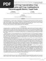 Patterns of Crop Concentration, Crop Diversification and Crop Combination in Thiruchirappalli District, Tamil Nadu