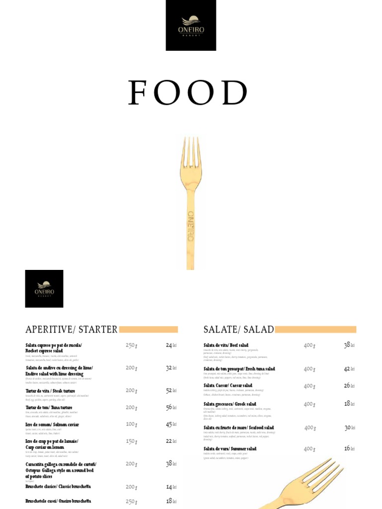 Oneiro Restaurant Menu Overview | PDF | Cuisine | European Cuisine