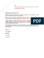 Sample of Resume Cover Letter