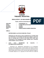 207-2004-SUNARP-TR-T (Restricciones A Las Facultades Del Titular - 94 Pleno)
