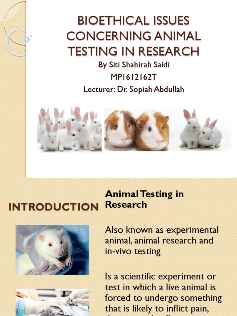 Bioethical Issues in Animal Testing | PDF | Animal Testing | Animal Welfare