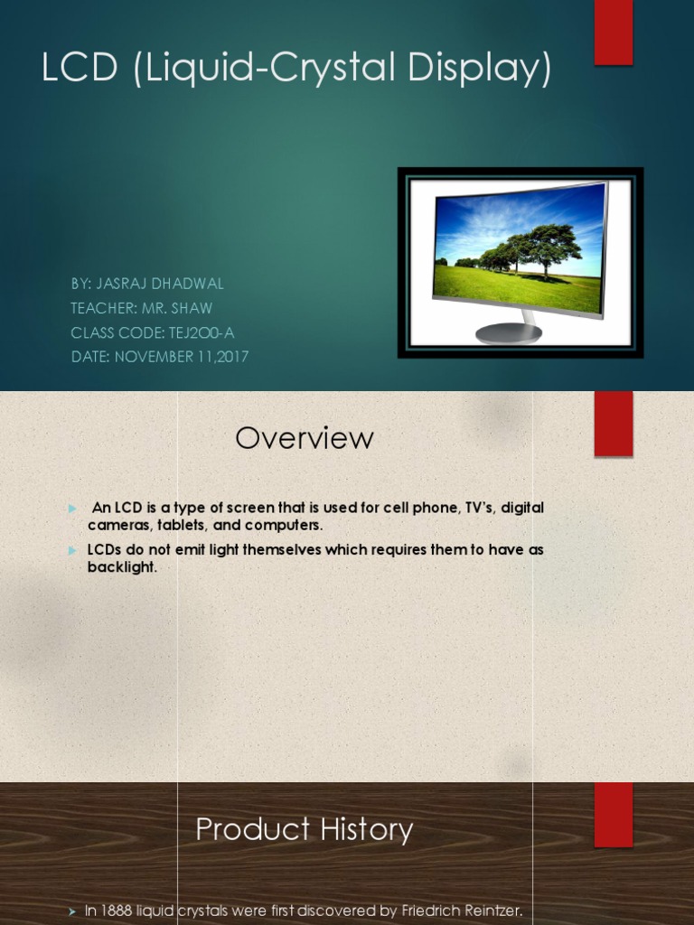 Lcd Technology Overview Trends Pdf Technology Engineering