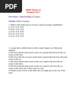 SPH4U Dynamics Test 1