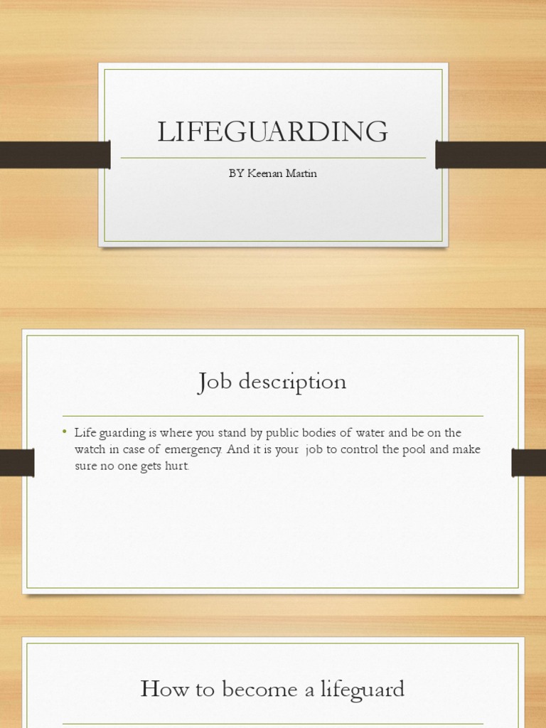Lifeguarding: Job Overview and Benefits | PDF