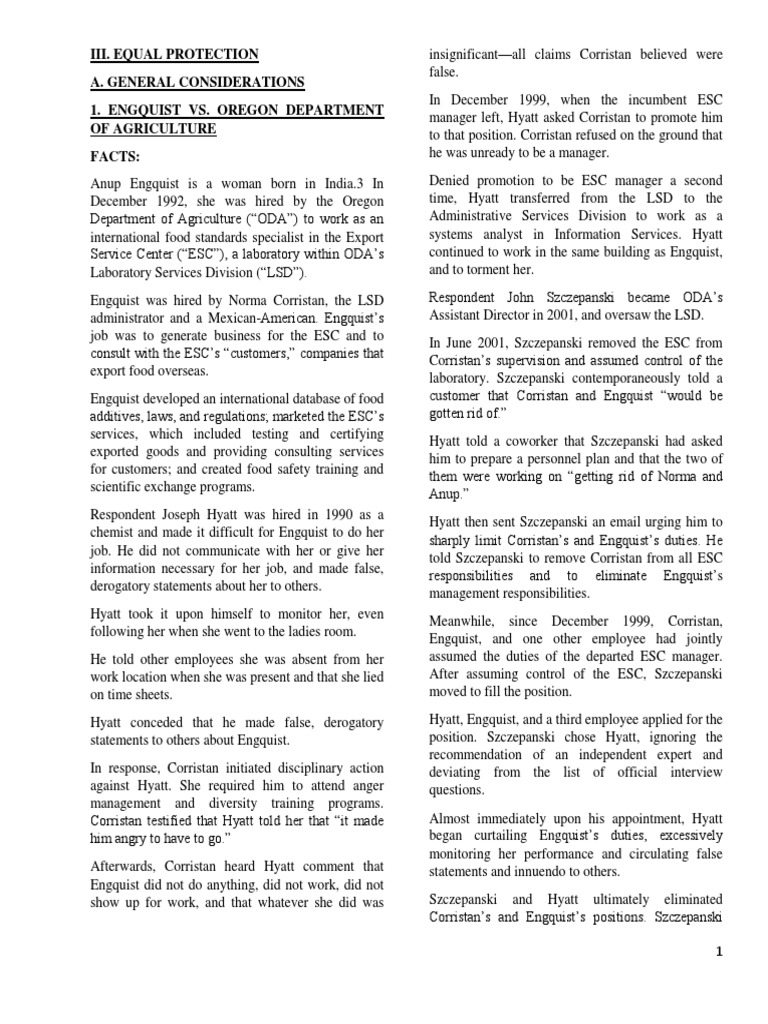 CONSTI2 Equal Protection 1 16 PDF Equal Protection Clause