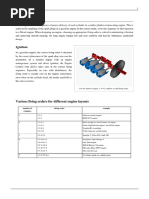 Firing Order Pdf Automotive Industry Automotive Technologies