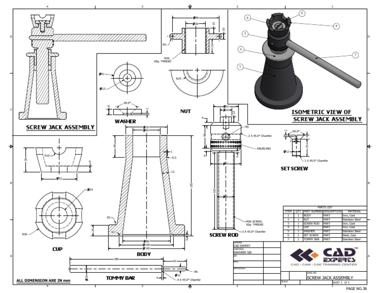 38_screw Jack Assembly Final Screw Manufactured Goods