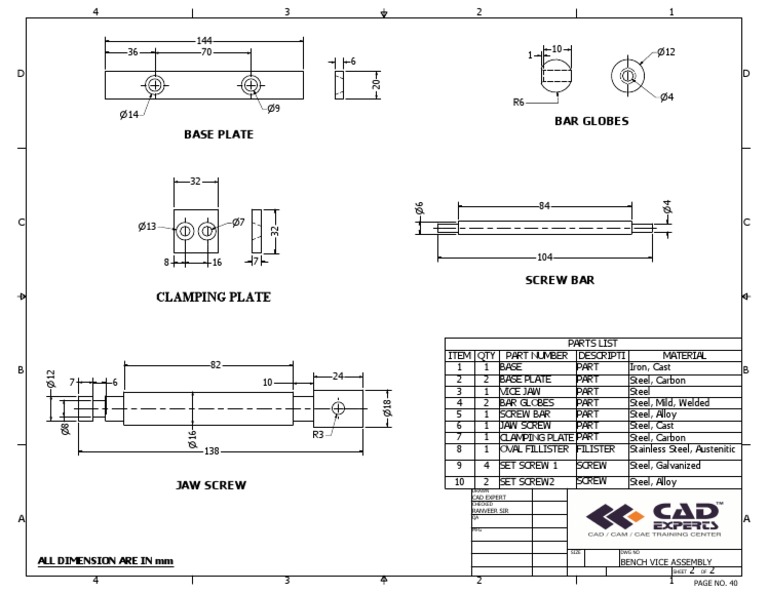 40 Bench Vice FINAL | PDF | Steel | Metalworking