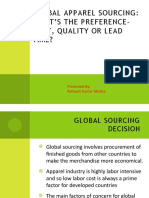 Global Apparel Sourcing: What'S The Preference-Cost, Quality or Lead Time?