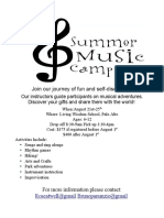 Summer Music Camp 2017 Parent Flier