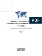 Primera Entrega de Normas y Procedimientos Protocolarios.