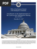 Joint Report On The Implementation of The Cybersecurity Information Sharing Act of 2015