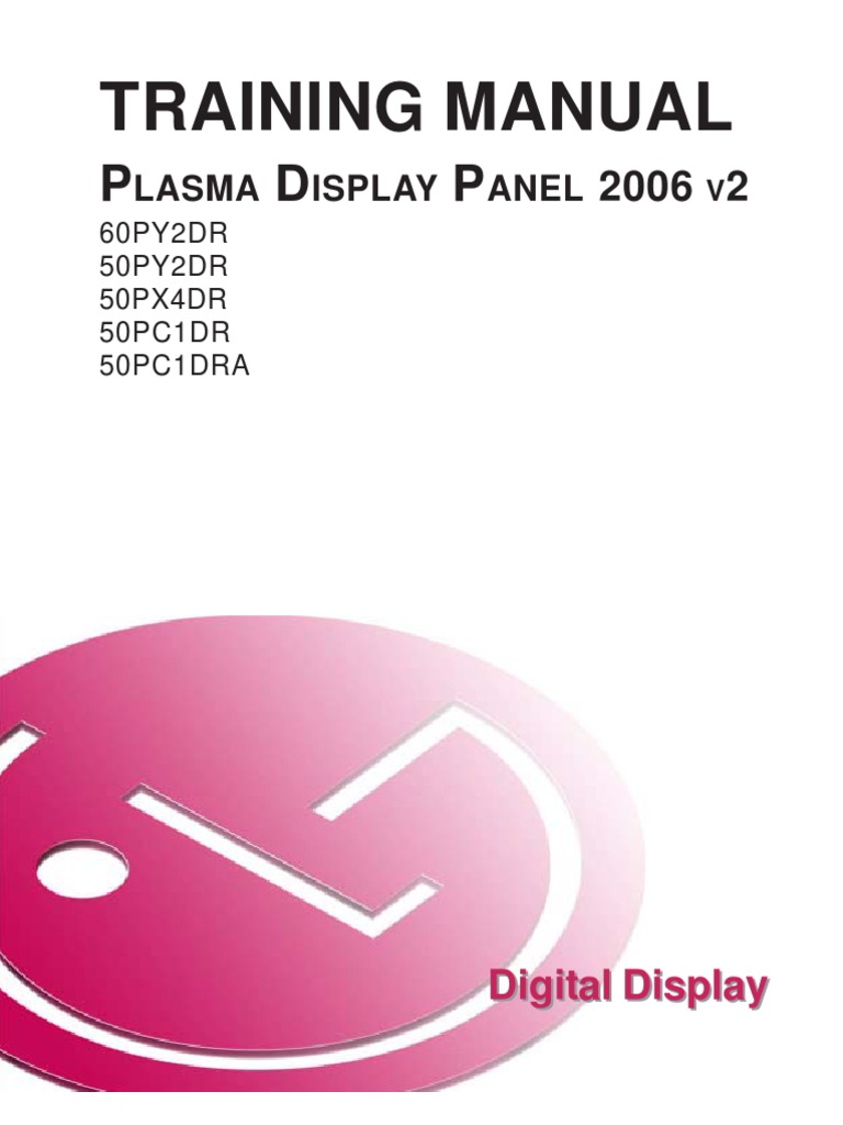 LG Plasma Display Panel Training Manual 2006 PDPTraining 2006 v2 | Ac Power  Plugs And Sockets