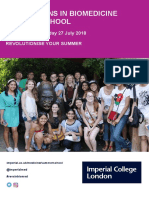 Revolutions in Biomedicine Summer School Brochure 2018
