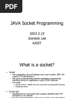 JAVA Socket Programming: 2003.3.19 Joonbok Lee Kaist