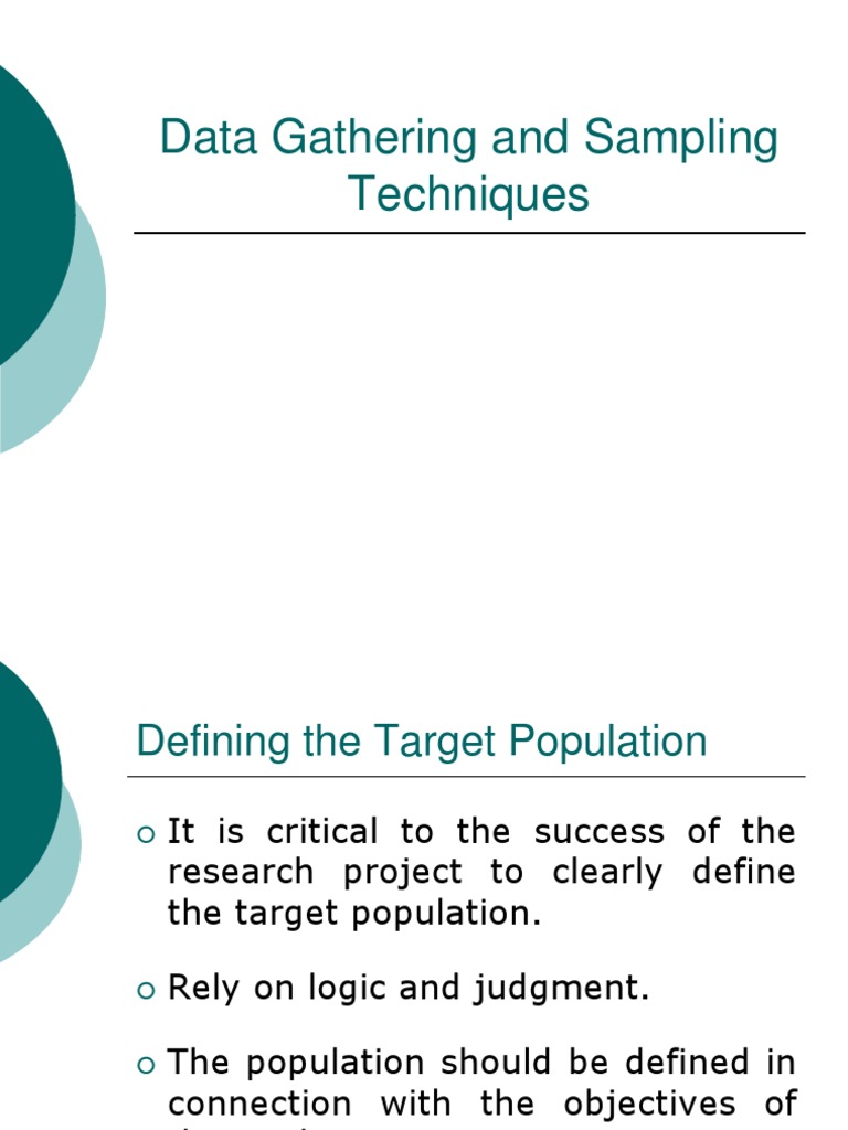 Data Gathering and Sampling Techniques (1) Sampling (Statistics) Randomness