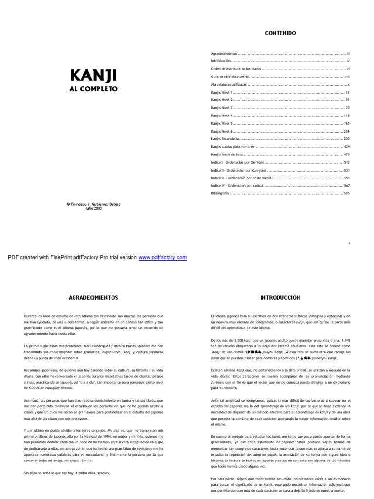 Kanji Al Completo PDF | PDF | Kanji | Diccionario