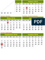 Hoja T/Carta Con Calendario 2018 Imprimible