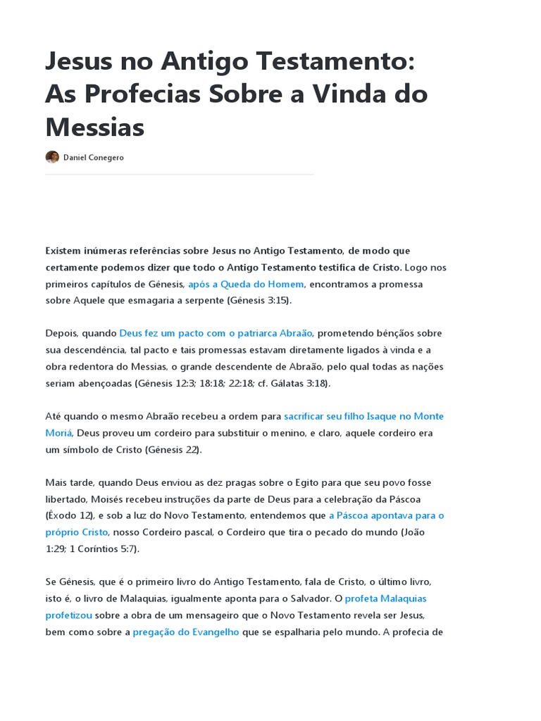 Jesus No Antigo Testamento - As Profecias Da Vinda Do Messias | PDF ...
