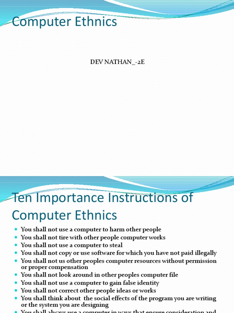 Essential Computer Ethics Guidelines | PDF | Media Freedom | Copyright