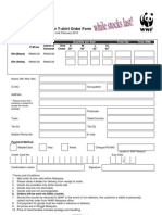 Earth Hour T Shirt Order Form 1