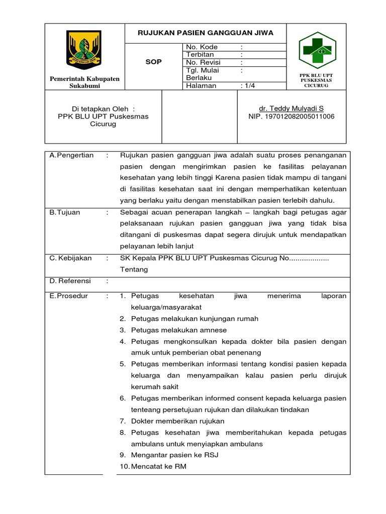 SOP Rujukan Pasien Jiwa PDF