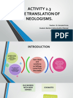 Activity 2.3 The Translation of Neologisms