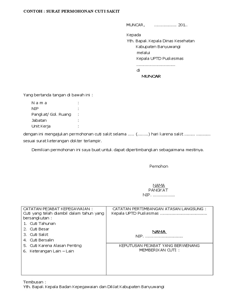 Surat Lengkap Contoh Surat Permohonan Cuti Tahunan