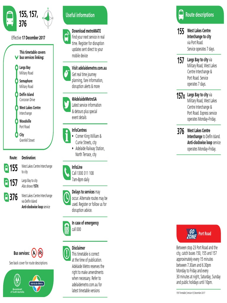 157 Bus Route and Timetable Details | PDF | Adelaide | Transport