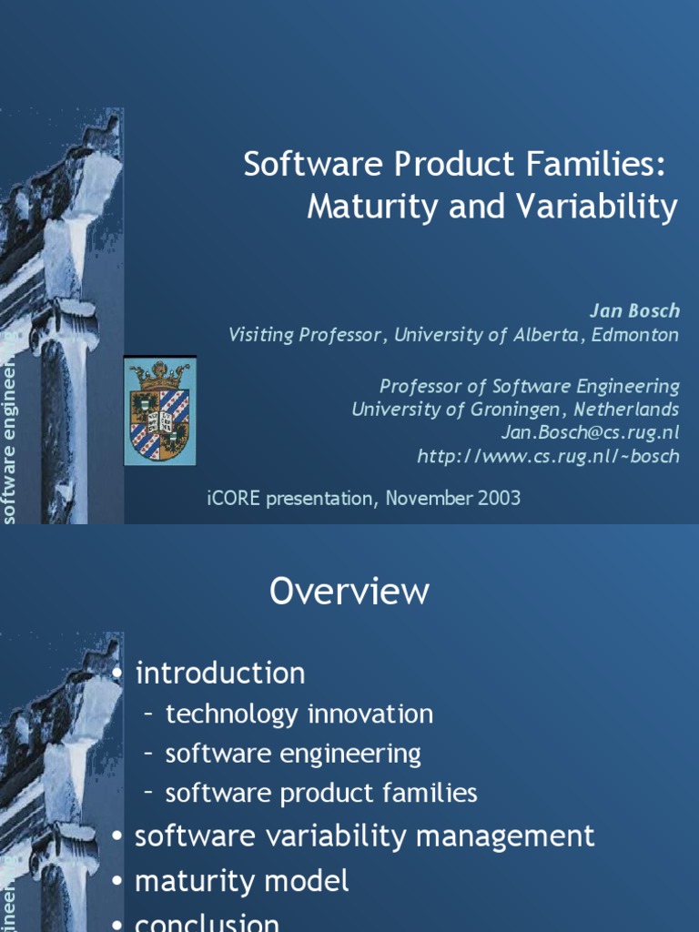Software Product Families: Maturity & Variability | PDF | Software ...