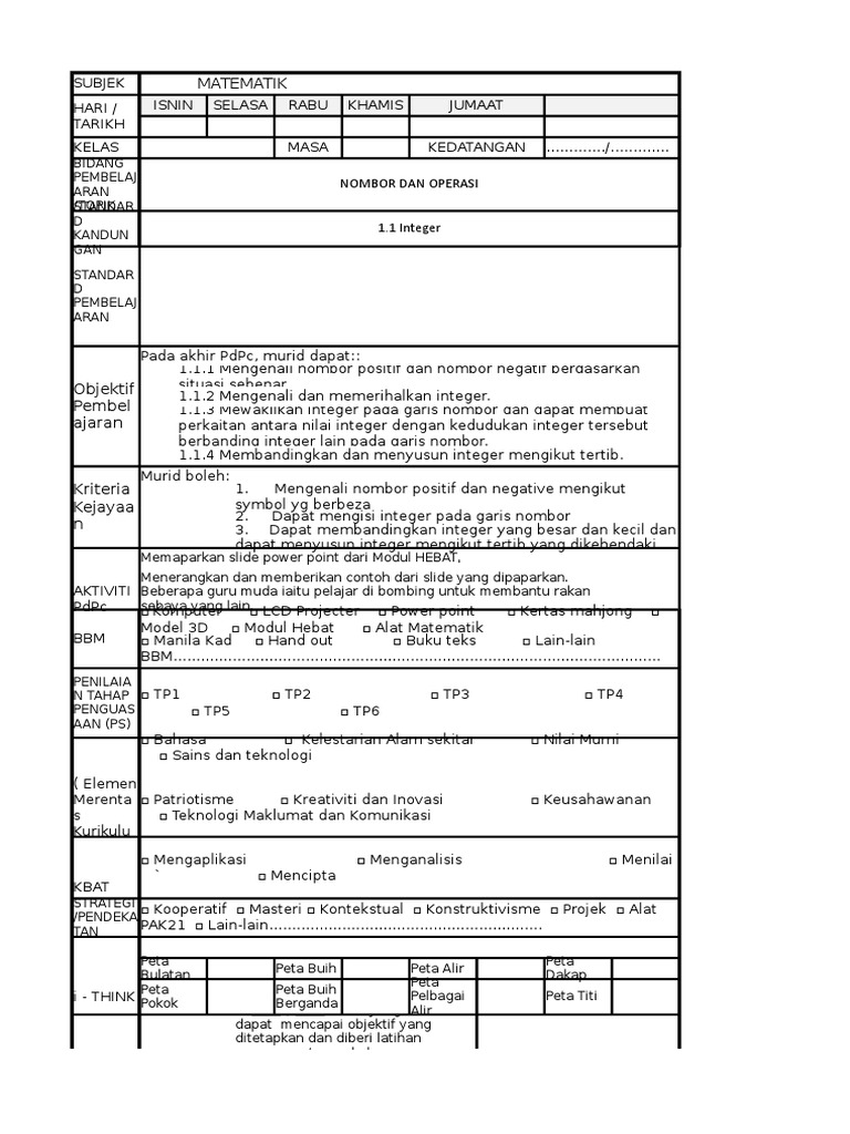 Rph Matematik Tingkatan 1