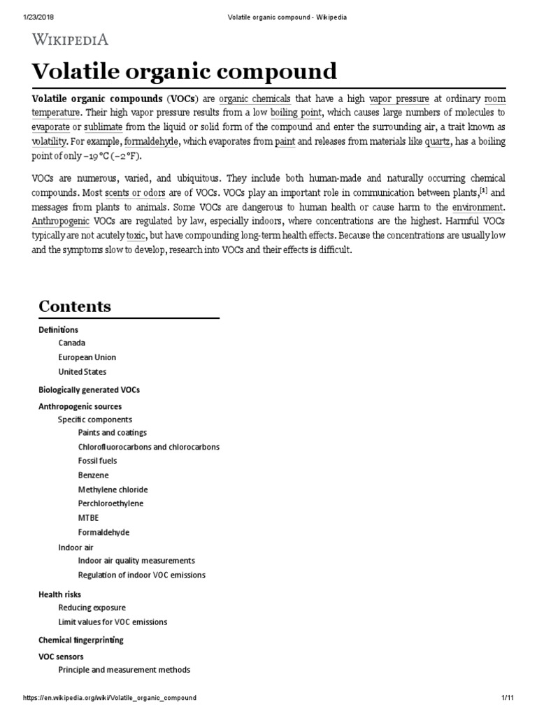 Volatile Organic Compound Wikipedia Volatile Organic Compound