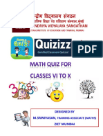 646853052math Quiz For Classes Vi To X