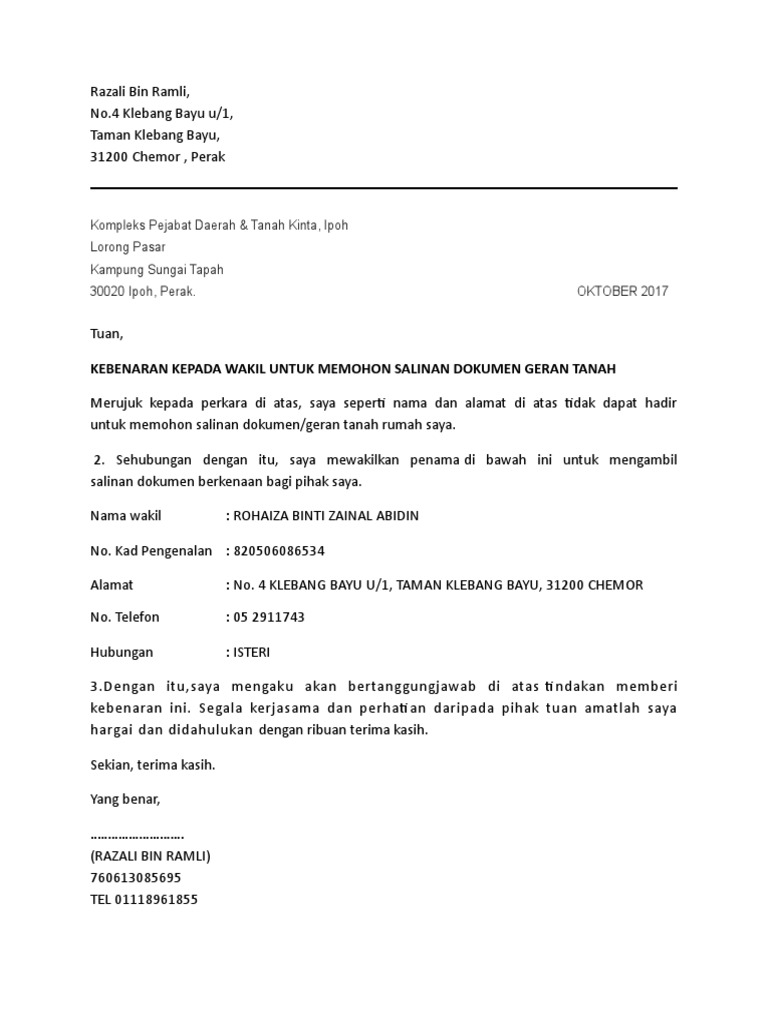 Surat Wakil Kuasa