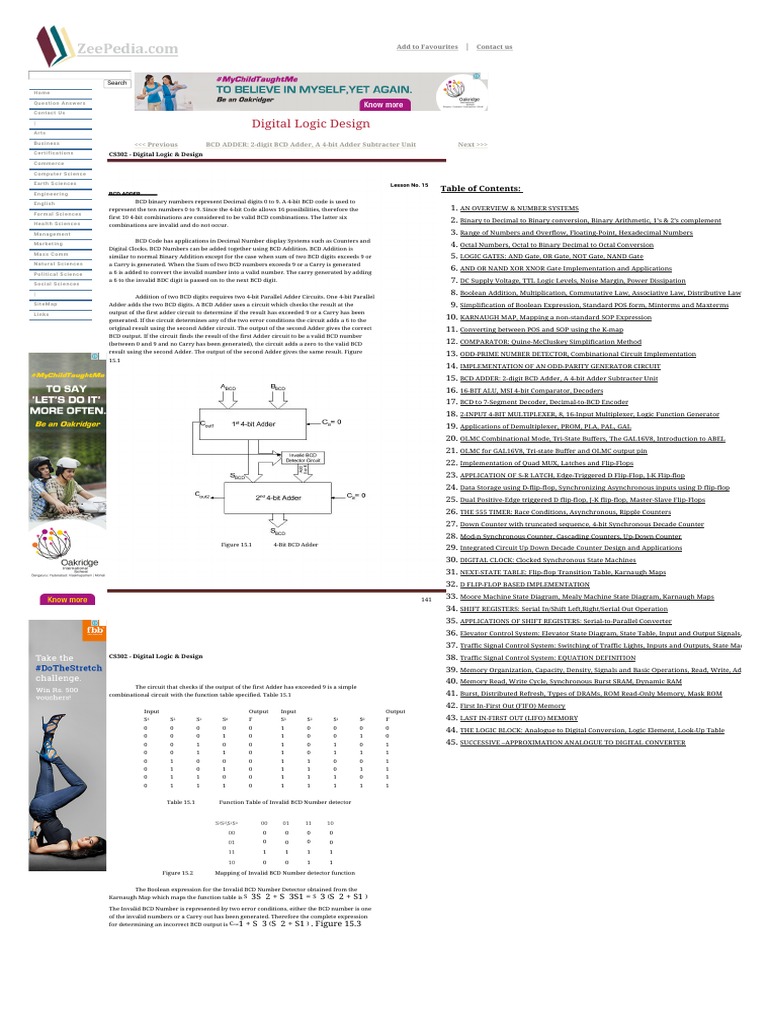 4 Bit Bcd Adder Pdf Binary Coded Decimal Subtraction