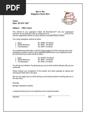 Offer Letter