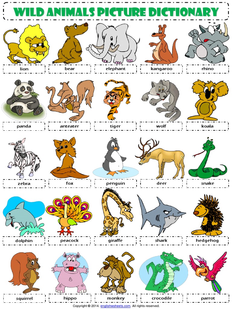 wild-animals-picture-dictionary-esl-vocabulary-worksheet-pdf-organisms-nature