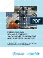 Solar-Powered Refrigerator and Freezer Systems