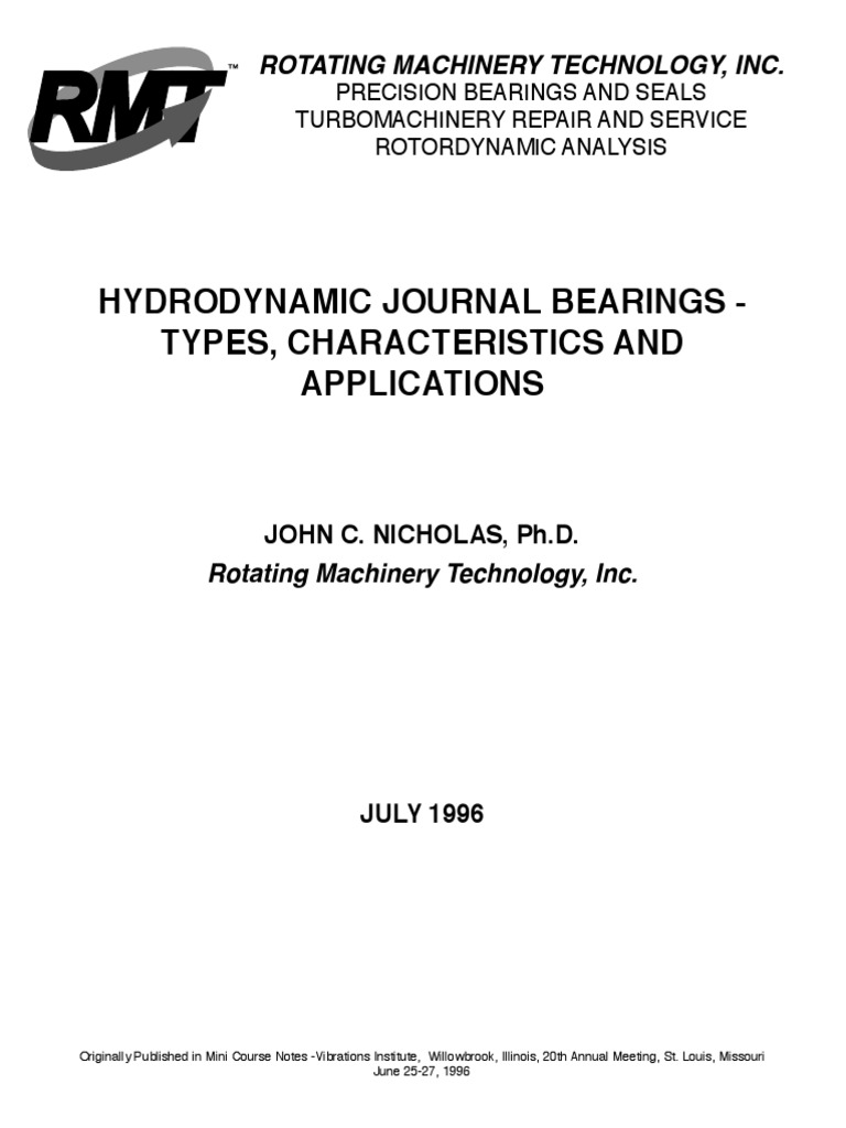 Hydrodynamic Journal Bearings PDF