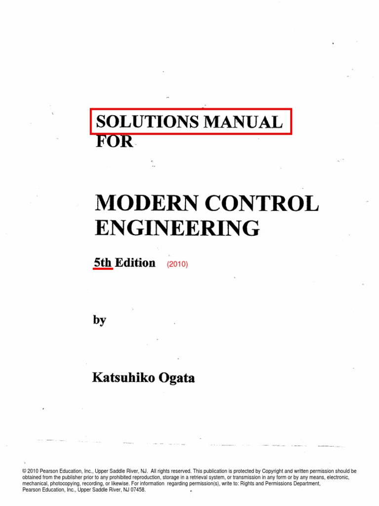 Solution Manual - Modern Control Engineering by Katsuhiko Ogata - Ed 5 ...