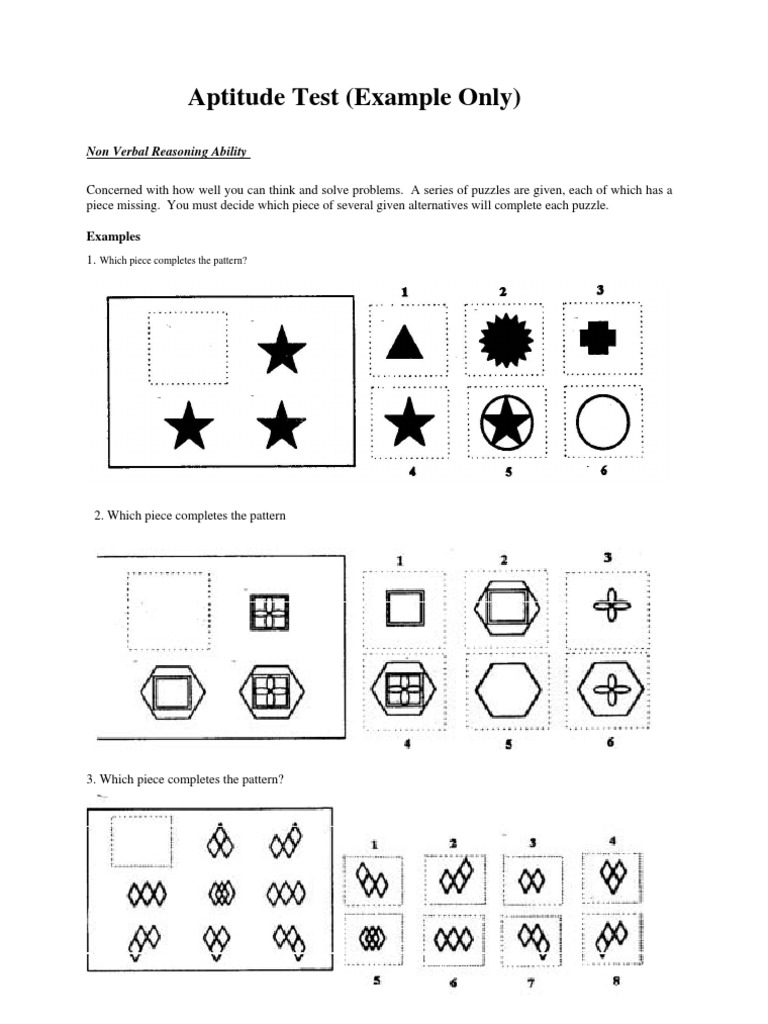 Aptitude Example Question Psychological Concepts