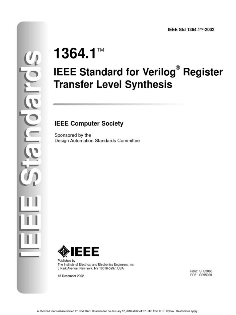 IEEE Standard For Verilog Register Transfer Level Synthesis Download Free PDF Hardware