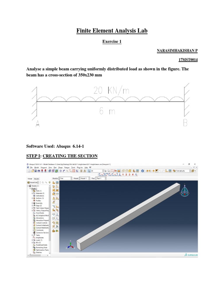 Finite Element Analysis of Beam Load | PDF