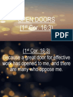 Open Doors (1 Cor. 16:3)